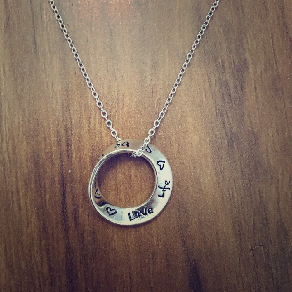 NWOT Sterling Silver Love Life Necklace